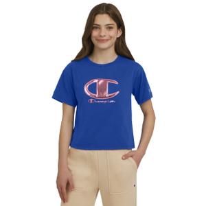Champion Girls T-Shirts Short Sleeve Crew Neck Loose Fit Graphic Tee Shirt Pink (Pink, S)