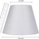 White Lamp Shade, ALUCSET Barrel TC Cloth Small Lampshade for Table Lamp and Floor Light, 6x10x7.5", Natural Linen Hand Crafted, Spider