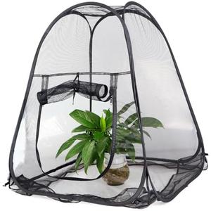 Mesh Plant Cover from Animals, Plant Netting Pest Guard Cover, Plant Tent Cage Pop-up with 4 Stakes for Vegetables, Fruits, Flowers, 28 x 28 x 32 Inches