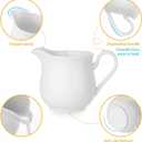 12 OZ Ceramic Sugar and Creamer Set, Coffee Serving Set, 3 Piece Cream Pitcher Sugar Bowl with Lid and Spoon (White)