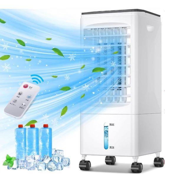 Evaporative Air Cooler, 3-in-1 Air Cooling Fan w/ 3.5L Water Tank & 2 Ice Packs, Remote Control, 4 Modes, 3 Speeds, 12H Timer, 70 Oscillation, Portable Swamp Cooler for Bedroom Home Office