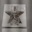 Gejoy 5.5 Inch Mini Christmas Glass Star Tree Topper Miniature Treetop Xmas Treetop Ornament for Tree Home Farmhouse Holiday Party Decorations(Silver, Glass Star)