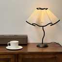 Small Table Lamp Modern Black Bedside Table Lamp Mini Linen Deco Night Stand Light Lamp with Fabric Shade Modern Desk Light for Living Room, Kids Room, Home, Office