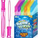Shemira 48 Pack Bubble Wands in 6 Colors, Bulk Assortment Toys for Kids, Carnival Prizes, Themed Birthday, Wedding, Summer Outdoor Toys for Girls & Boys, Ideal Goodies Bags Stuffers