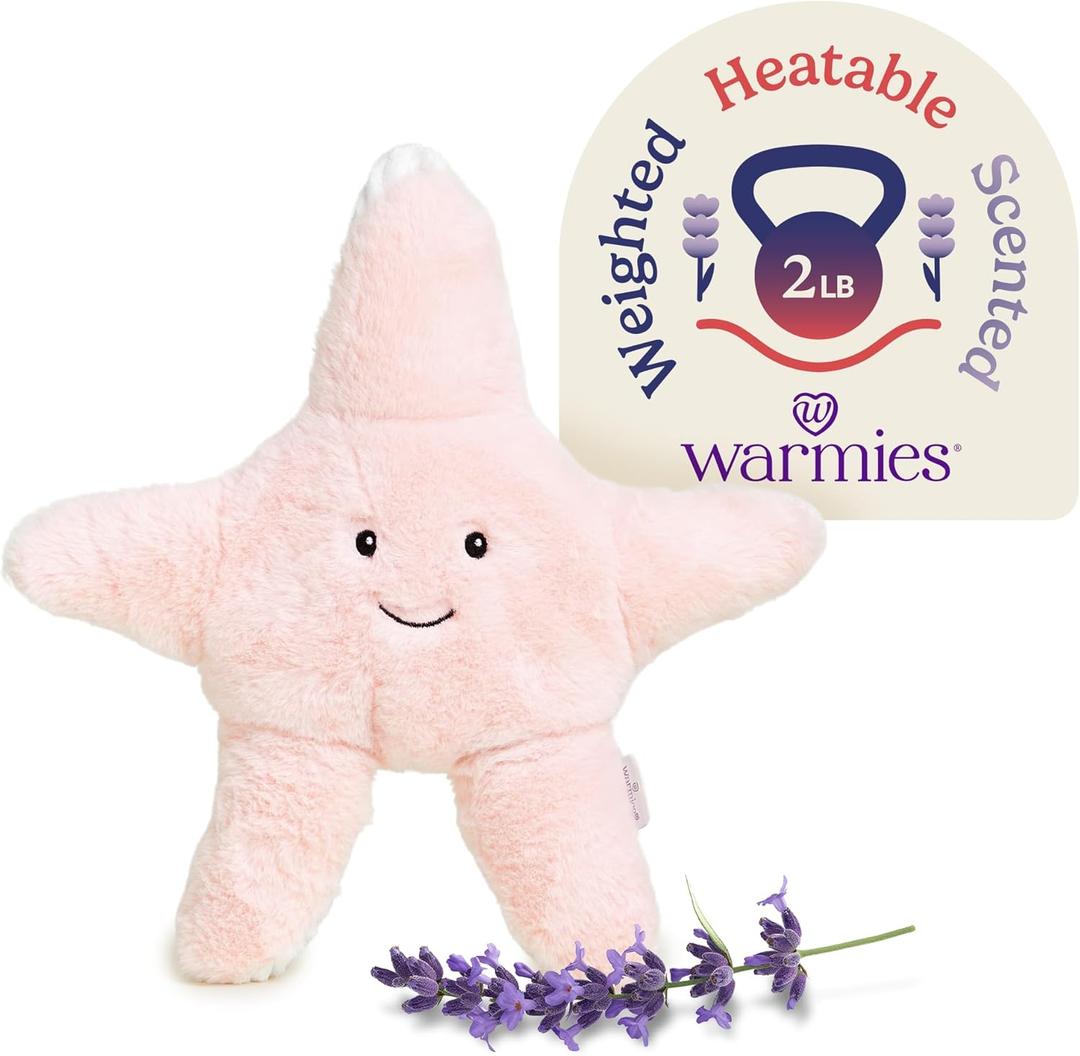warmies Microwavable & Weighted Stuffed Animals, Starfish - Heated Stuffed Animal Plushie for Warmth & Comfort - Cute Soft Plush Toys for Adults & Children (Boys, Girls, Babies & Toddlers)