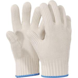 Heat Resistant Gloves Oven Gloves Heat Resistant with Fingers Kitchen Mitts Pot Holders Cotton Mitts Kitchen Double Oven Holders with Fingers White 1 Pair