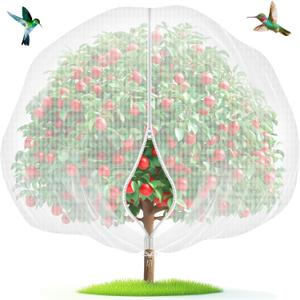 Fruit Tree Netting with Zipper & Drawstring - 4'x6' Garden Plant Net Pest Barrier 0.16 oz/ft to Prevent Cicadas Bird Squirrel Deer - Bug Protection for Blueberry Tomato with Fine Mesh Insect Cover (Tree Bag-4'x6')