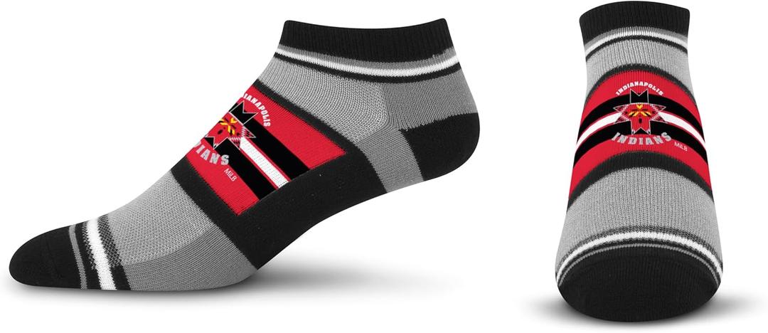For Bare Feet Milb Streak No Show Sock (Medium, Team)