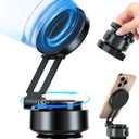 3 x Magnetic Phone Holder for Car, MagSafe Phone Holder with Suction Cup, 360° Rotating Snap-On Strong Magnetic Hold, Vacuum-Lock Sturdy Car Phone Mount for iPhone 17 16 15 14 13 12