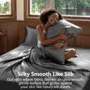 CozyLux Satin Sheets King Size Sheet Set - 4 Piece Silky King Sheets, Luxury Dark Grey King Bed Set with Smooth and Soft Microfiber, Includes 1 Fitted Sheet, 1 Flat Sheet and 2 Pillowcases