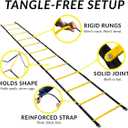 SOFTSOUL Tangle Free Agility Ladder, 12 Fixed Rungs, Heavy Duty Speed & Footwork Training Ladder for Football Soccer Basketball Drills, Portable Exercise Ladder for Kids, Youth & Adults, Standard