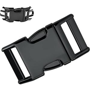 Dog Collar Buckle, Fastener Stainless Steel Buckle for Small Medium Large Dogs Collar Steel Chrome Plated (L:3.5-4.0mm, Black)