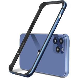 New Aluminum Frame Metal Bumper Frame Slim Hard Case Cover for iPhone15pro, Metal Frame with Soft Inner Bumper, Raised Edge Protection (Blue, for iPhone15 Pro)