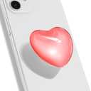 OnTheGrip Cute Glass Heart Design Collapsible Expandible Mobile Phone Grip Stand Holder for Smartphone Tablet Cell Phone Accessory (Pink)