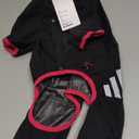 Dog Raincoat, Waterproof Dog Rain Jacket with Hood, Rain Coat with Leash Hole, Reflective Strap for Small Medium Dogs, Lightweight Puppy Clothes(Black, M) (M(Back Length13.4''))