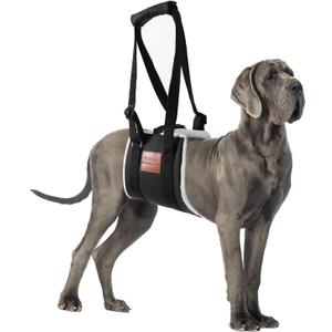 Dog Sling for Large Dogs Hind Leg Support, Magic Tape Dog Lift Harness, Soft Dog Support Harness for Back Legs, Hip Support Harness to Help Senior, Injured, Disabled and After ACL Surgery (Black)