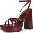Platform Heels for Women Strappy Block Chunky High Heels Open Toe Ankle Strap Sandals Fashion Lace Up Wedding Party Evening Prom Dance Dress Shoes. 6.5
