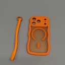 3 in 1 Magnetic for iPhone 17 Pro Case, 1X Screen Protector+1X Wrist Strap, Cute Wavy[Full Camera Protection] [Fit for MagSafe], Trendy Matte Women Girly Case for iPhone 17 Pro 6.3", Cosmic Orange