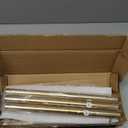 Warm Gold Wrap Around Curtain Rod, 1 Inch Diameter, 28 to 56 Inch, Adjustable Blackout Curtain Rod with Zinc Alloy Double-deck Finials and Aluminum Center Brackets, 28-56", Warm Gold