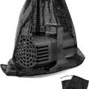 QWORK 24" x 26" Large Pond Pump Filter Bag, Black Nylon Mesh, 2 Pack