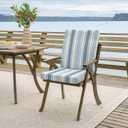 Arden 4-Pack Outdoor Patio Dining Chair Cushion, 20x44, Rain-Proof Seat Pad, Fade-Resistant Outdoor Cushion French Blue Linen Stripe