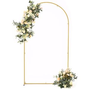 Vincidern 7.2 ft Balloon Arch Backdrop Stand Gold, Wedding Arch for Birthday Party, Bridal Baby Showers, Wedding Ceremony Arch Frame Metal