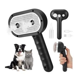Cat Steam Brush for Grooming and Shedding for Long and Short Hair Pets Deshedding and Hair Removal tool for Dogs & Cats Self Cleaning 4 in 1 Massaging Pet Spray Spritz Defur Comb