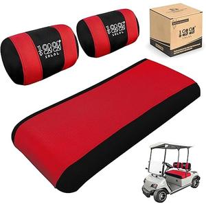10L0L Golf Cart Seat Covers for Yamaha G2 G8 G9 G16 G19 G22 & Club Car DS Pre-2000 EZGO Marathon, Front Seat Cover, Washable Breathable Polyester Mesh Cloth, Warm in Winter & Cool in Summer (Black/Red)