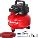 ECOMAX Air Compressor 6 Gallon 175 PSI Pancake Portable Oil-free Tank with 10 PCS Accessories Kit