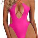 HYPERFIRE Women's Sexy Criss Cross Halter Bathing Suit Cut Out Backless Monokini Swimsuits One Piece XS