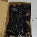 Kanayu 5 Pack 12 ft Black Indoor Extension Cord 2 Prong Electric Cord Extender, Wire Plug in and End, Ac 120 Volts, for Outdoor Christmas Connect or Extend String Lights