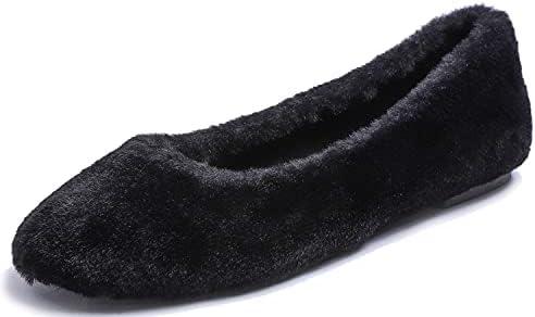 FEVERSOLE Women's Ultra Soft Colorful Memory Foam Cushioned Faux Suede Home Ballet Flats, Size 40