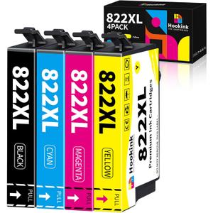LEMERO Remanufactured for Epson 822XL Ink Cartridges Replacement for Epson 822XL Printer Ink Work with Workforce Pro WF3820 WF3823 WF4820 WF4830 WF4833 (6 Pack 3 Black, 1 Cyan/Magenta/Yellow)
