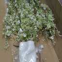 Elements Artificial White Flower Arrangement in White Ceramic Vase, Realistic Look and Feel