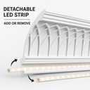4 Pcs LED Crown Molding for Indirect Lighting, 47.2" Ceiling Trim with Hidden LED Channel, Paintable Waterproof Polystyrene Moulding for Wall Ceiling Baseboard Ambient Light Decor