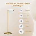 RRM Toilet Paper Holder Stand, Bathroom Free Standing Toilet Paper Holder with Reserve Storage 3-4 Toilet Paper Rolls (Golden)