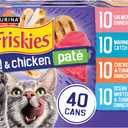Purina Friskies Pate Wet Cat Food Variety Pack Seafood and Chicken Pate Favorites 40ct VP - (Pack of 40) 5.5 oz. Cans (EXP 10/31/27)