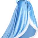 Girls Dress Up Hodded Cape Toddler Costume for Princess Cloaks (10-11 Years, Blue)