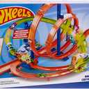 Hot Wheels Track Set, Epic Crash Dash with 5 Crash Zones, Motorized Booster and 1 Hot Wheels 1:64 Scale Toy Car, Easy Storage, M