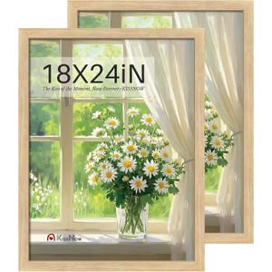 18x24 Poster Frame set of 2, Natural Oak Wood Picture Frame, Wall Hanging