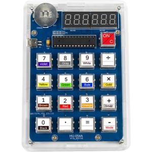 DIY Electronic Calculator Kit, 6-Digit Display, Soldering Practice Project with Resistance Reader