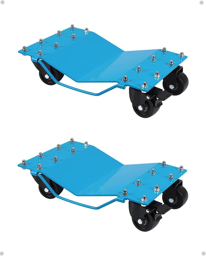 Wheel Dolly Set of 2, 4000LBS Capacity Car Dolly Wheels,Heavy Duty Vehicle Dolly with 360Rotational Wheel for Moving Cart Moving Cars, Trucks, Trailers, Motorcycles,Blue
