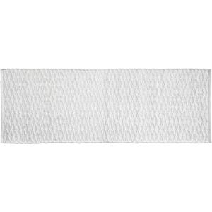 mDesign Soft 100% Cotton Luxury Hotel-Style Rectangular Spa Mat Rug, Plush Water Absorbent, Diamond Design - for Bathroom Vanity, Bathtub/Shower, Machine Washable - Long Runner, 60" x 21" - White