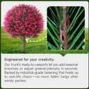 Faux Rose Boxwood Balls for Outdoor Planters Topiary Set of 2,UV Resistant Artificial Shrub Bushes Trees with Spike for Porch,Indoor,Garden