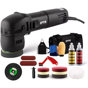 SPTA Mini Orbital Polisher - 3 Inch 10mm/780W Variable Speed Dual Action With Polishing Pads, Sanding Discs, Pad Conditioning Brush
