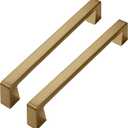 khtumeware 6 Pack Brushed Brass Cabinet Pulls 8 Inch(203mm) Hole Centers,Gold Cabinet Pulls Kitchen Cabinet Hardware for Cupboard Drawer Handles Dresser Pulls
