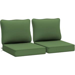 AAAAAcessories Outdoor Deep Seat Cushions, Waterproof, Fade-Resistant Patio Furniture Replacement Cushions, 24" x 24" x 5", Set of 2, Dark Moss Green (24x24-19'' Mid Back-2 Count)