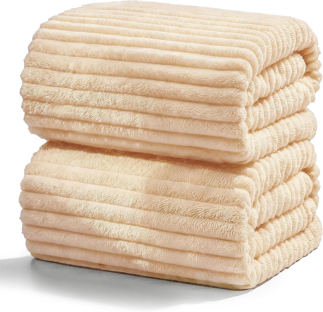 Extra Large Bath Towels (60"x30"),Oversized Bath Towels for Adults Luxury Bath Towels Super Soft Highly Absorbent Microfibers Quick Dry Bath Sheets Large for Bathroom (Beige, 2Piece)