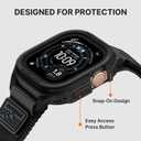 Bandletic Rugged Case with Band Compatible with Apple Watch 49mm(Ultra 3/2/1),46mm(Series 11/10), 45mm(Seriess 9/8/7),44mm(SE3/SE2/SE/6/5/4), Protective Cover Sport Accessories for iWatch Men