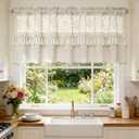 Boho Crochet Lace Sheer Valances for Window Kitchen Vintage Macrame Valances with Tassels for Dining Room Living Room Farmhouse Rustic Crochet Curtain Valance Rod Pocket 1 Panel (W59 L20 inch,Beige)